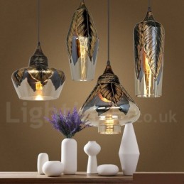 Europäische Retro Glas Pendelleuchte Lounge Pendelleuchte