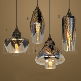 Europäische Retro Glas Pendelleuchte Lounge Pendelleuchte