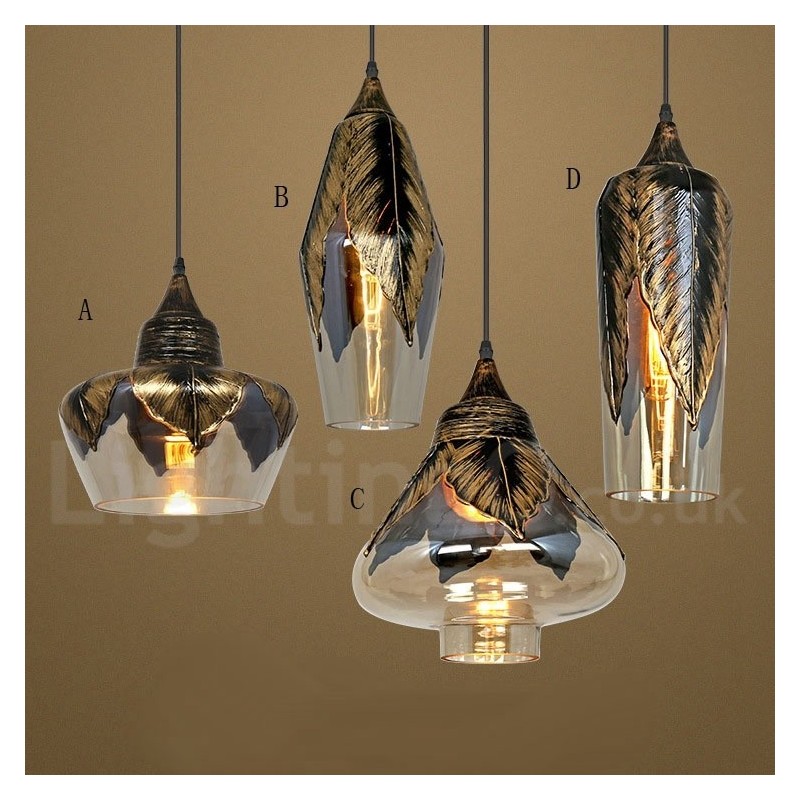 Europäische Retro Glas Pendelleuchte Lounge Pendelleuchte