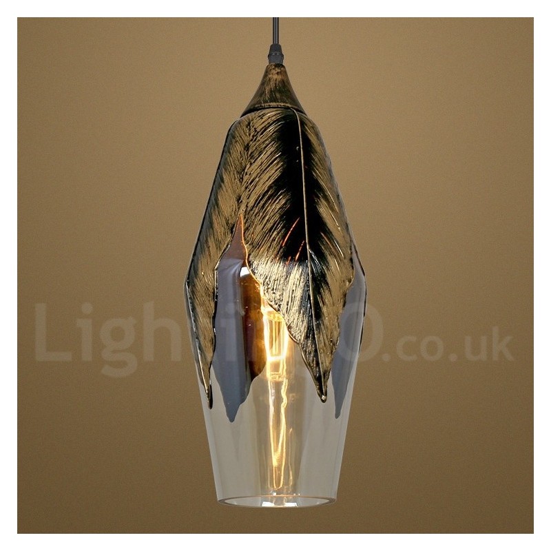 Europäische Retro Glas Pendelleuchte Lounge Pendelleuchte