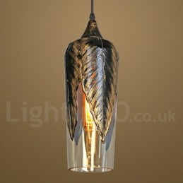 Europäische Retro Glas Pendelleuchte Lounge Pendelleuchte