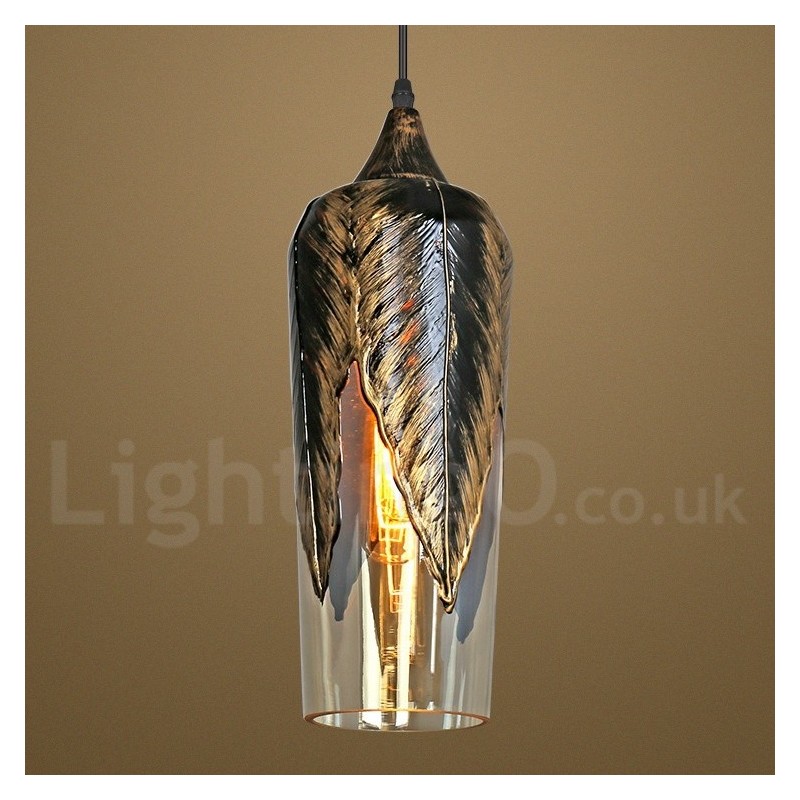 Europäische Retro Glas Pendelleuchte Lounge Pendelleuchte