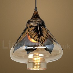 Europäische Retro Glas Pendelleuchte Lounge Pendelleuchte