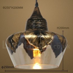 Europäische Retro Glas Pendelleuchte Lounge Pendelleuchte