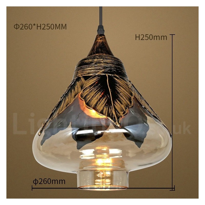 Europäische Retro Glas Pendelleuchte Lounge Pendelleuchte