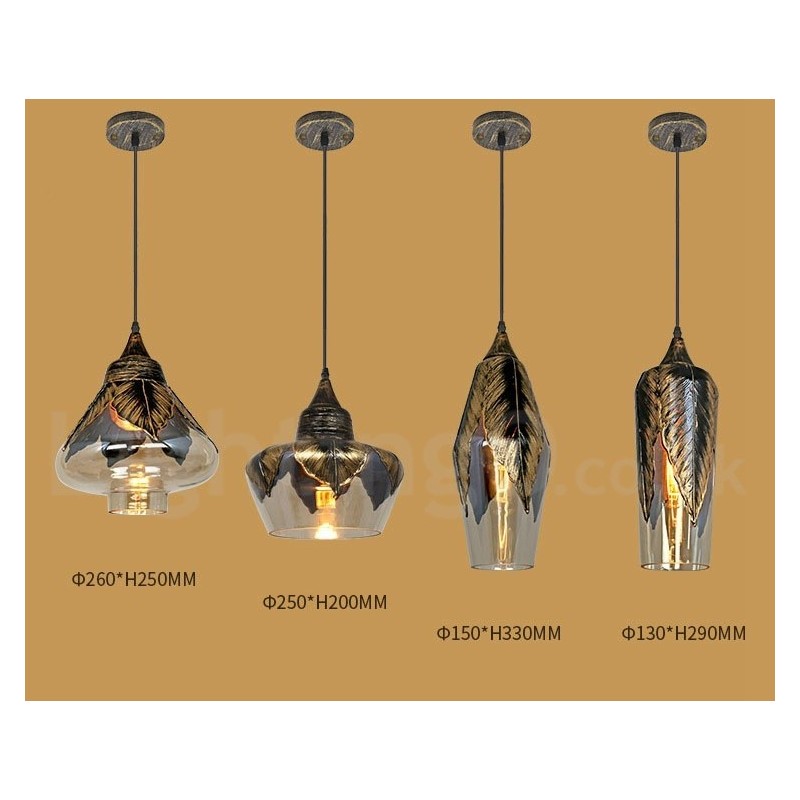 Europäische Retro Glas Pendelleuchte Lounge Pendelleuchte