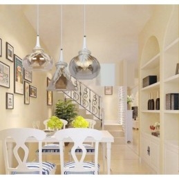 Europäische moderne zeitgenössische Lounge Glas Pendelleuchte