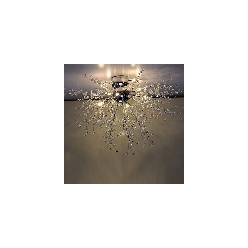Moderner Globe Crystal Chrome Metal Kronleuchter