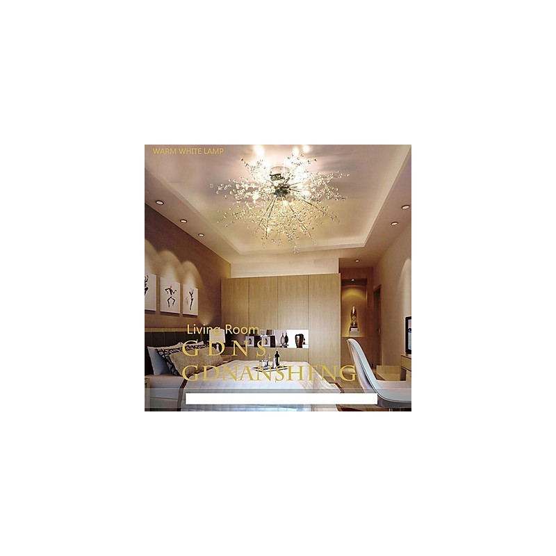 Moderner Globe Crystal Chrome Metal Kronleuchter