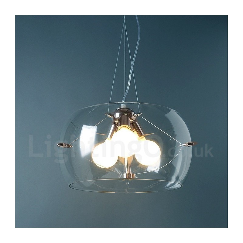 Moderne Pendelleuchte aus Glas mit 3 Lichtern