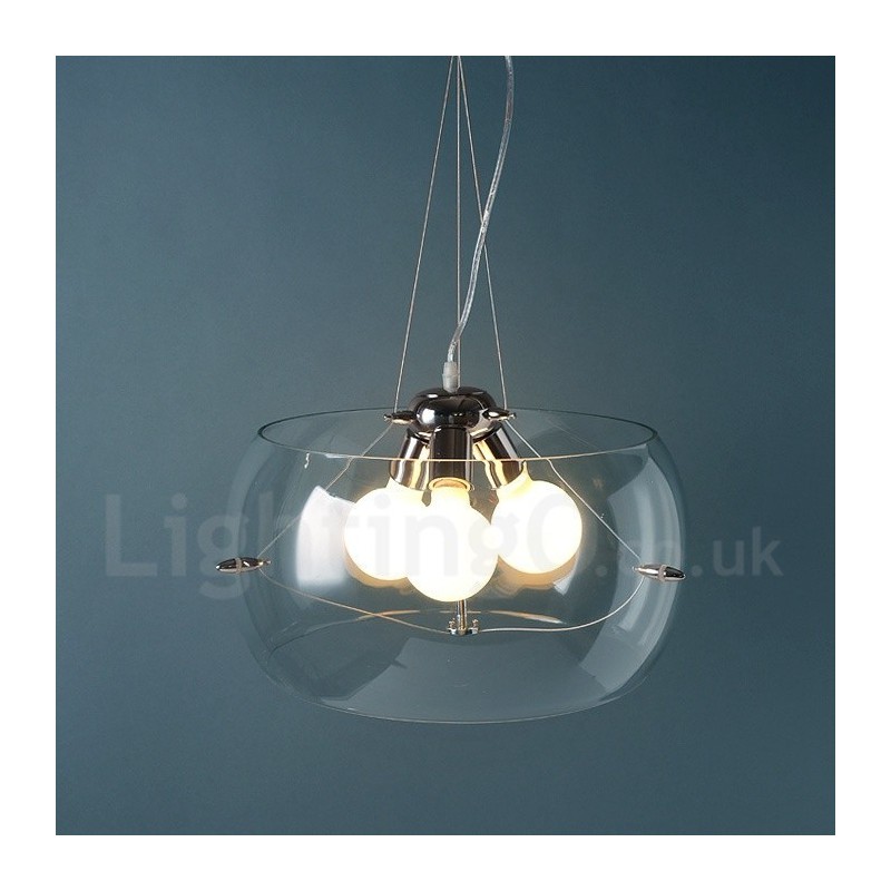 Moderne Pendelleuchte aus Glas mit 3 Lichtern