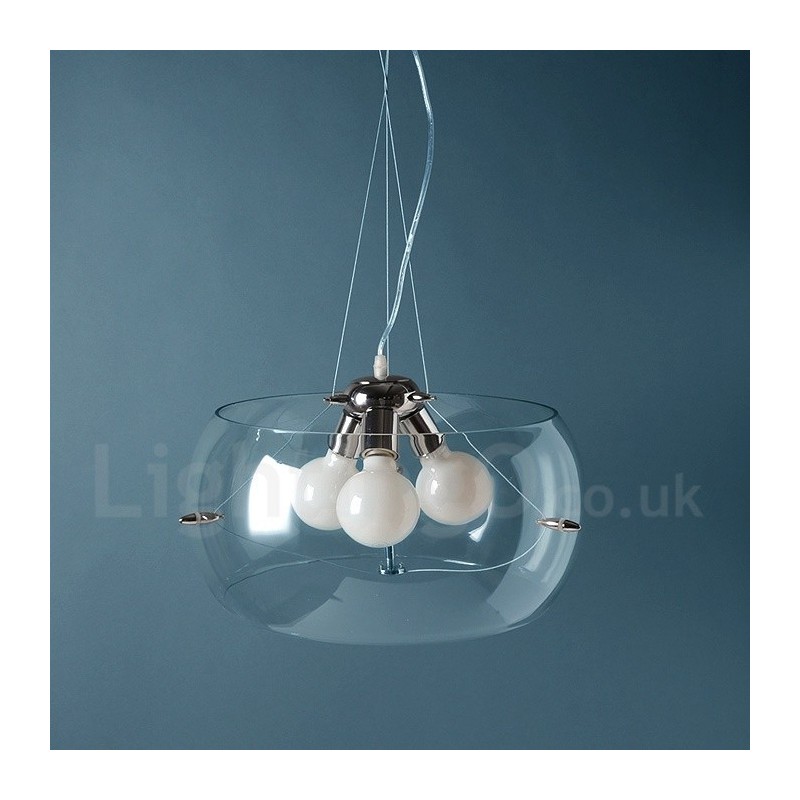 Moderne Pendelleuchte aus Glas mit 3 Lichtern
