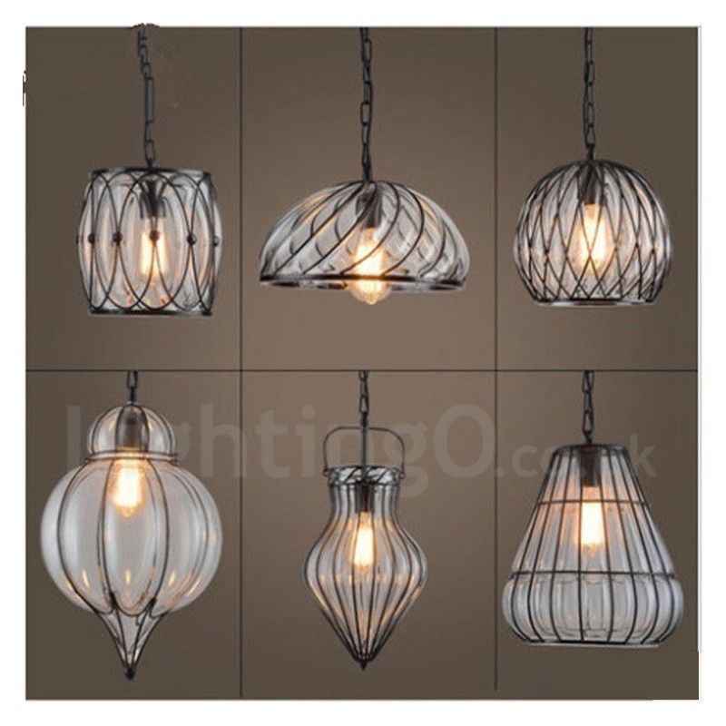 1 Licht Vintage Cafe Glas Pendelleuchte Loft Pendelleuchte
