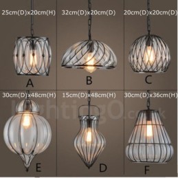 1 Licht Vintage Cafe Glas Pendelleuchte Loft Pendelleuchte