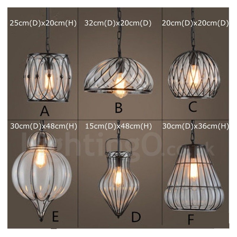 1 Licht Vintage Cafe Glas Pendelleuchte Loft Pendelleuchte