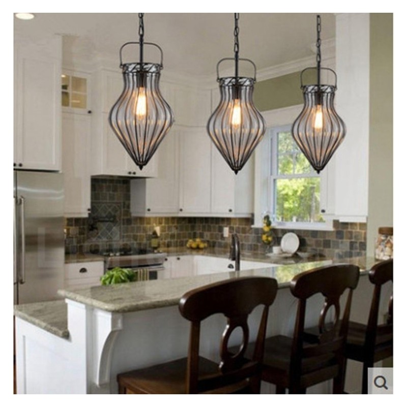 1 Licht Vintage Cafe Glas Pendelleuchte Loft Pendelleuchte