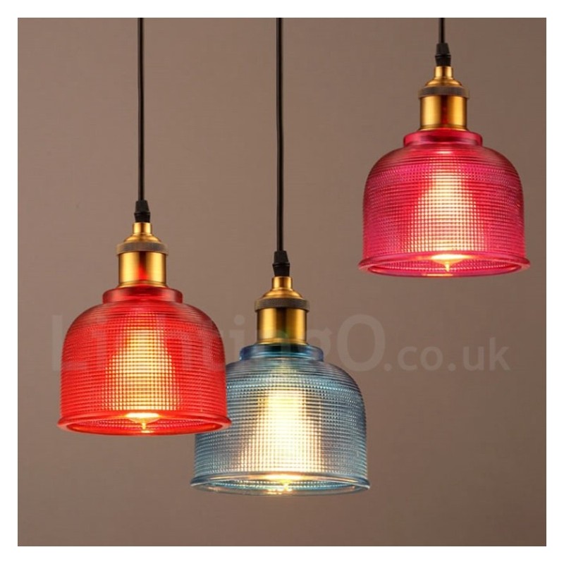 1 Licht Moderne zeitgenössische Cafe Multi Farben Glas Pendelleuchte