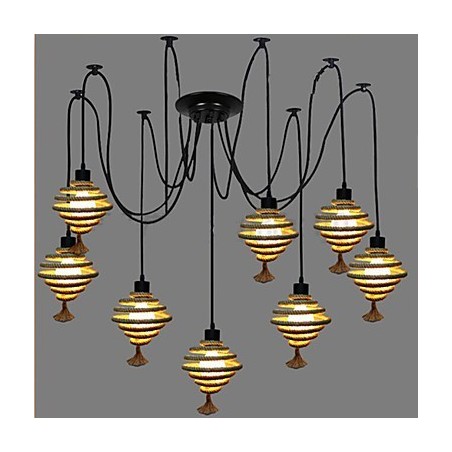 Der Nordic Country Retro Honeycomb Kronleuchter. Kronleuchterlampe. Die himmlischen Mädchen streuen Blüten.