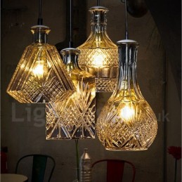 1-flammige rustikale Lodge-Glas-Café-Pendelleuchte