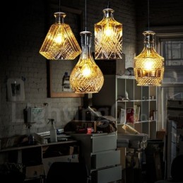 1-flammige rustikale Lodge-Glas-Café-Pendelleuchte
