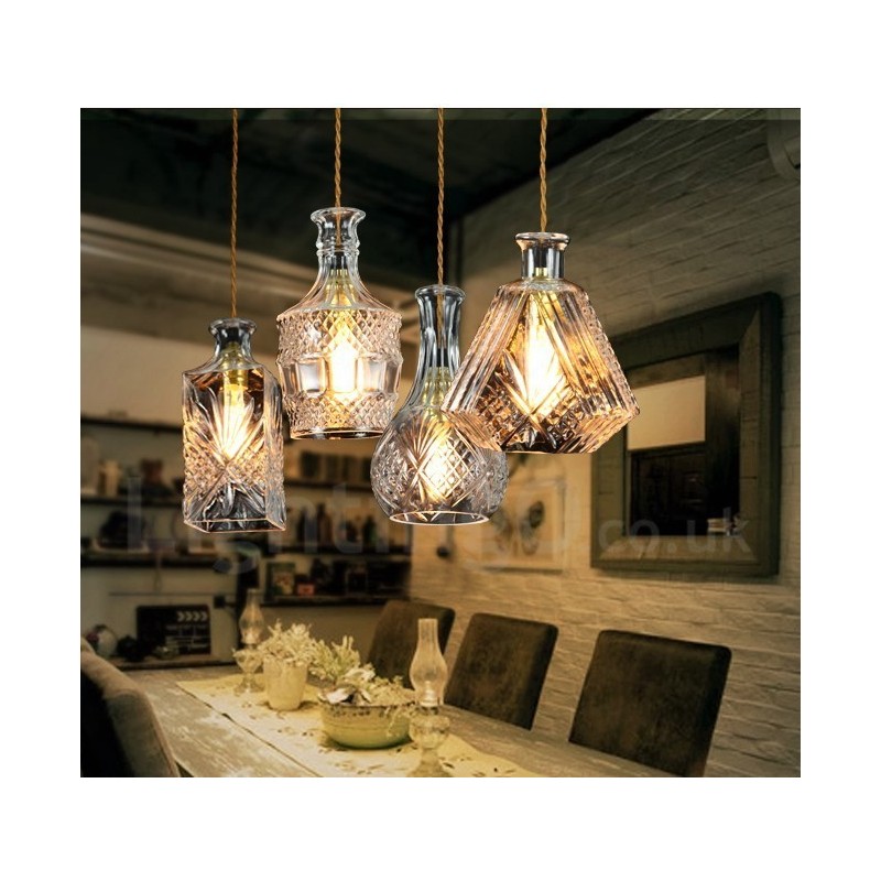 1-flammige rustikale Lodge-Glas-Café-Pendelleuchte