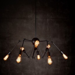 Kreativer Kronleuchter mit 8 Lichtern, gebürstetes Nickel