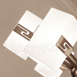 Moderner zeitgenössischer Kronleuchter mit 6 Lichtern und Glasschirm