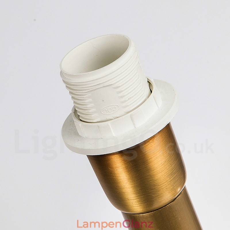 8-flammige Retro-Pendelleuchte aus rustikalem Messing mit Stoffschirm