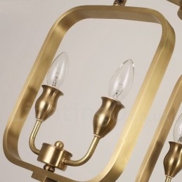 6-flammiger Retro-rustikaler Luxus-Pendelleuchter aus Messing