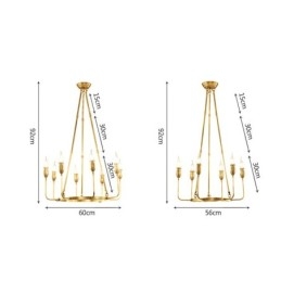 6 Licht 8 Licht Retro Rustikal Luxus Messing Pendelleuchte Kronleuchter
