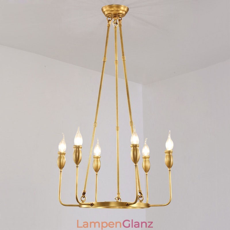 6 Licht 8 Licht Retro Rustikal Luxus Messing Pendelleuchte Kronleuchter
