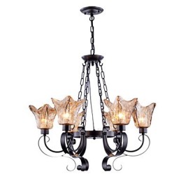 Kronleuchter 6 Lichter Glas Traditionell Klassisch Vintage