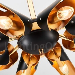 8-flammiger Retro-rustikaler Luxus-Pendelleuchter aus Aluminiumlegierung mit Lampenschirm aus Aluminiumlegierung