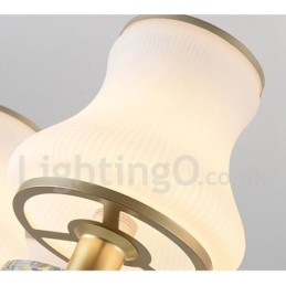 6-flammige Retro-Pendelleuchte aus Kristallglas mit rustikalem Luxus-Kronleuchter und Glasschirm