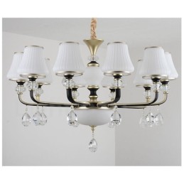 Moderne zeitgenössische Retro Luxus Kristall Pendelleuchte Kronleuchter mit Glasschirm