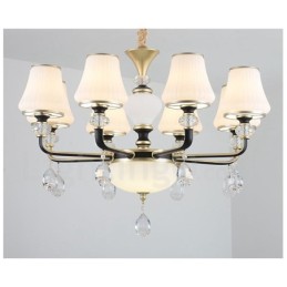 Moderne zeitgenössische Retro Luxus Kristall Pendelleuchte Kronleuchter mit Glasschirm