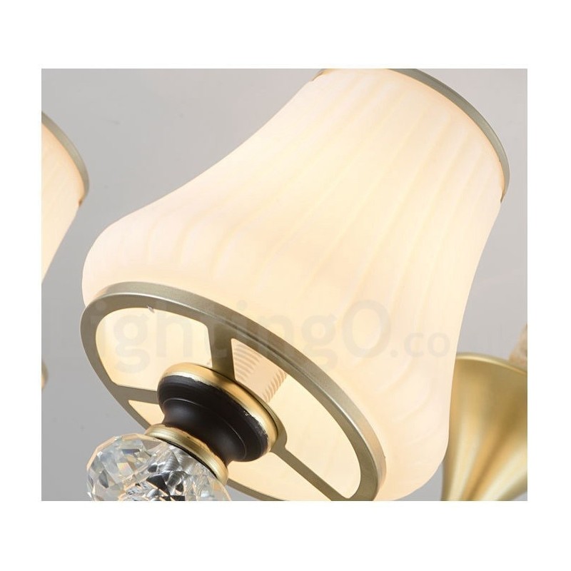 Moderne zeitgenössische Retro Luxus Kristall Pendelleuchte Kronleuchter mit Glasschirm