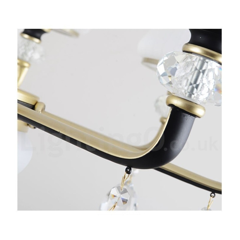Moderne zeitgenössische Retro Luxus Kristall Pendelleuchte Kronleuchter mit Glasschirm