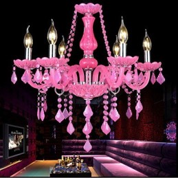 Kaffeelampe Projektlicht Kerze Kristall Hängelampe Rosa