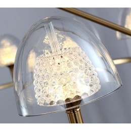 Moderner zeitgenössischer Kronleuchter aus Metall mit 9 Lichtern und Acrylschirm