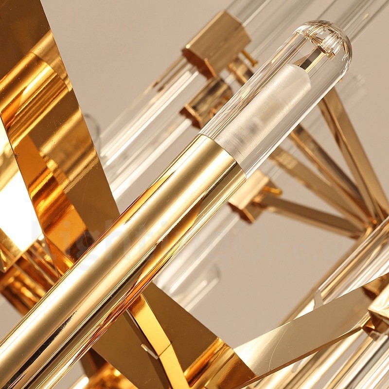 Moderner zeitgenössischer Kronleuchter aus Aluminiumlegierung mit 18 Lichtern und Kristallschirm
