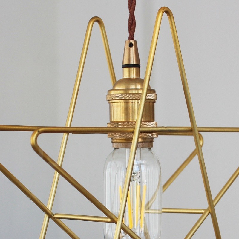 Moderne zeitgenössische 1-flammige Pendelleuchte aus Messing mit Schirm