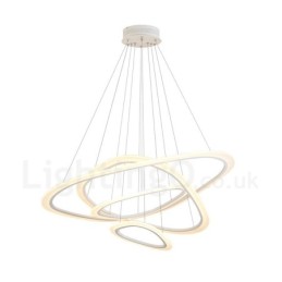Dimmbar mit Fernbedienung, moderne zeitgenössische 4-flammige Pendelleuchte aus Aluminiumlegierung mit Acrylschirm