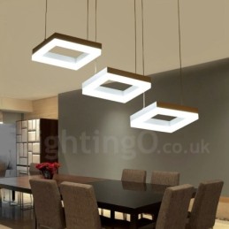 Moderne zeitgenössische 3-flammige Pendelleuchte aus Aluminiumlegierung mit Acrylschirm