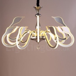 Dimmbarer moderner zeitgenössischer Kronleuchter aus Stahl mit 12 Lichtern und Acrylschirm