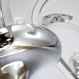 Dimmbarer moderner zeitgenössischer Kronleuchter aus Stahl mit 6 Lichtern und Schirm aus Aluminiumlegierung