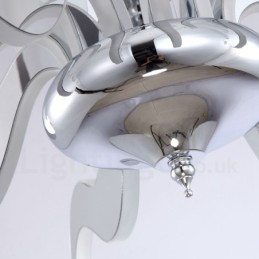 Dimmbarer moderner zeitgenössischer Kronleuchter aus Stahl mit 12 Lichtern und Acrylschirm