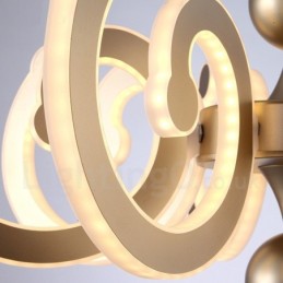 Dimmbarer moderner zeitgenössischer Kronleuchter aus Stahl mit 8 Lichtern und Acrylschirm