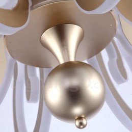 Dimmbarer moderner zeitgenössischer Kronleuchter aus Stahl mit 8 Lichtern und Acrylschirm
