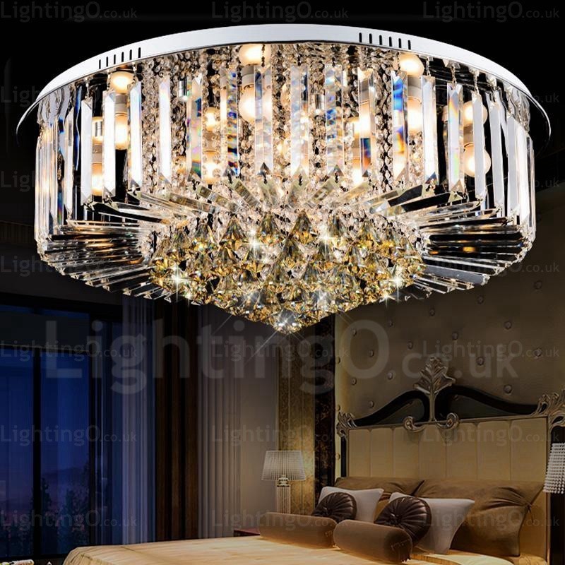 Moderne Deckenleuchten mit 6 Lichtern und Kristallschirm